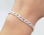 Product image thumbnail 4 for Sterling Silver Rombo Chain Bracelet: Italian Double Curb, 5.5mm
