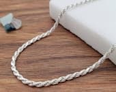 Product image thumbnail 1 for 1.8mm Rope Anklet | .925 Sterling Silver (9.25" + 1" extension (adjustable) length)