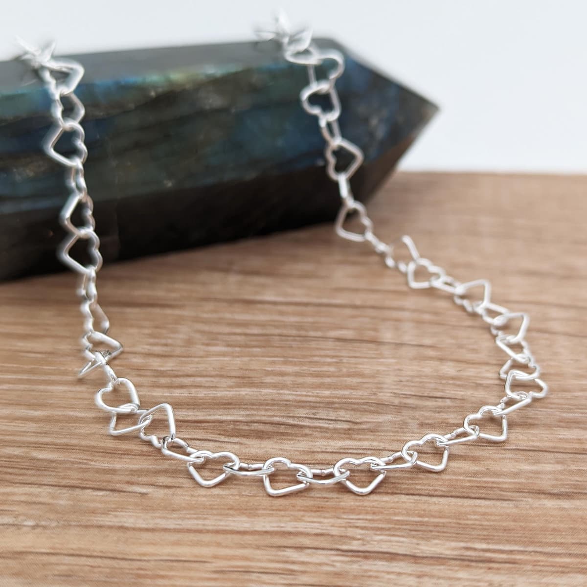 Main listing image for Heart Chain Necklace | .925 Sterling Silver (18" length)