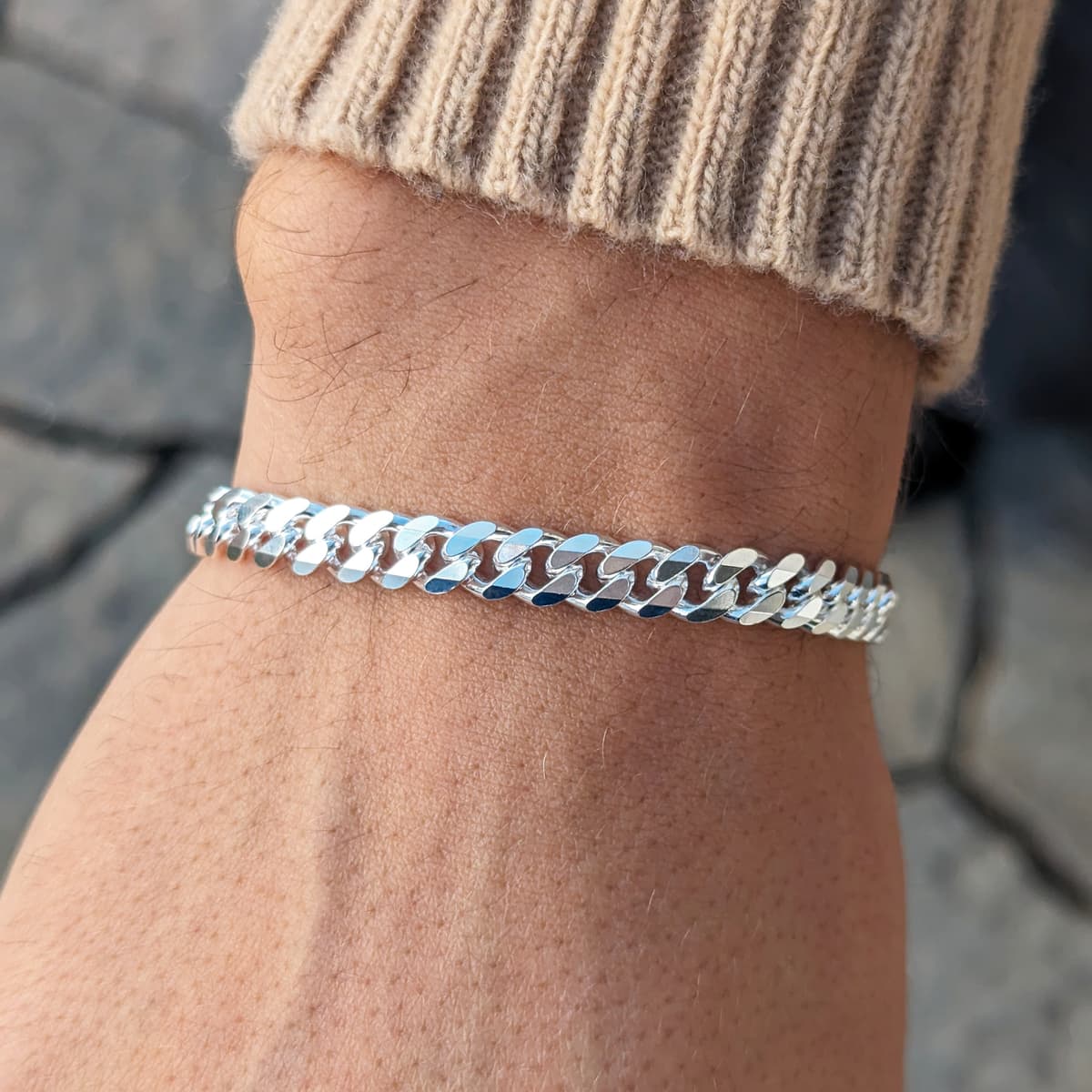 Main listing image for 6.7mm Curb Chain Bracelet | .925 Sterling Silver (7", 7.5", 8", 8.5" lengths)