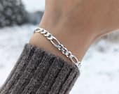 Product image thumbnail 9 for 5.8mm Figaro Chain Bracelet | .925 Sterling Silver (6.5", 7", 7.5", 8" + 8.5" lengths)