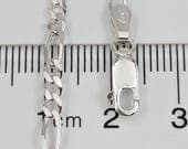 Product image thumbnail 6 for 3mm Figaro Chain Necklace | .925 Sterling Silver ( 16", 18", 20", + 22" lengths)