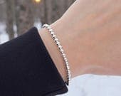 Product image thumbnail 1 for Beaded 4mm Diamond Cut Ball Bracelet | .925 Sterling Silver (7", 7.5" + 8" lengths)