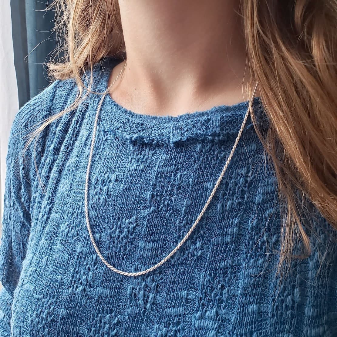 Secondary listing image for 1.8mm .925 Sterling Silver Rope Chain Necklace: Italian Made  | (16", 18", 20", 22", 24", 30" + 36" lengths)