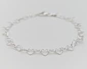 Product image thumbnail 2 for Hearts Chain Bracelet | .925 Sterling Silver (6.5", 7",+  7.5" lengths)
