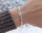 Product image thumbnail 1 for 5.8mm Figaro Chain Bracelet | .925 Sterling Silver (6.5", 7", 7.5", 8" + 8.5" lengths)