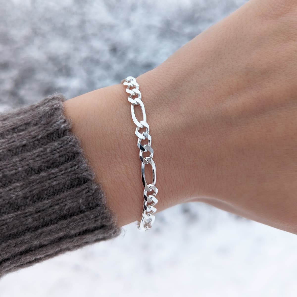 Main listing image for 5.8mm Figaro Chain Bracelet | .925 Sterling Silver (6.5", 7", 7.5", 8" + 8.5" lengths)