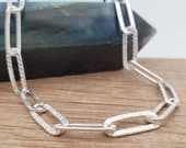 Product image thumbnail 1 for Patterned Paperclip Chain Necklace | .925 Sterling Silver (16", 18", 20" lengths)