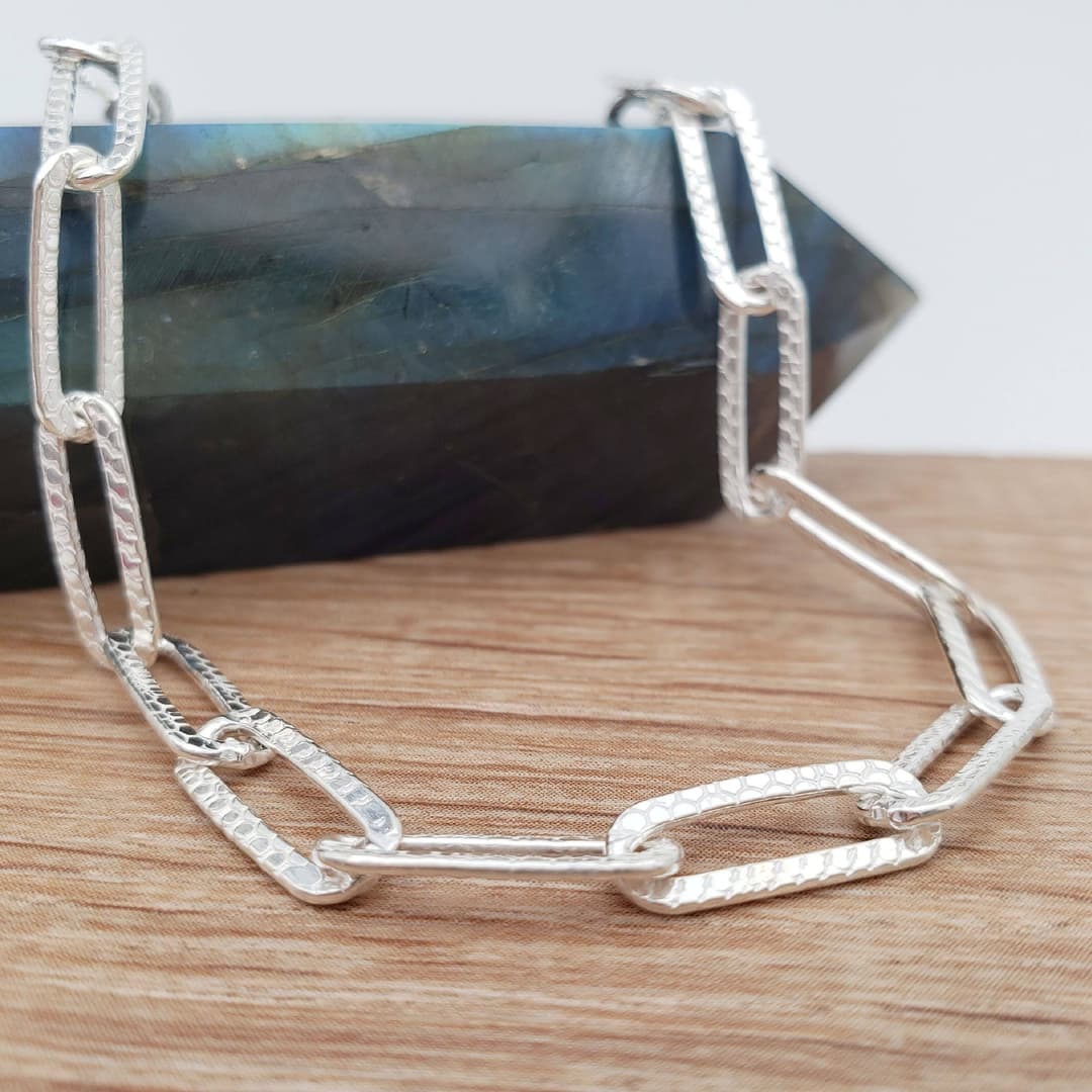 Product gallery image 1 for Patterned Paperclip Chain Necklace | .925 Sterling Silver (16", 18", 20" lengths)