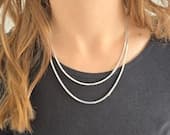 Product image thumbnail 10 for 2mm Square Snake Chain Necklace | .925 Sterling Silver (18", 20" lengths)