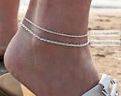 Product image thumbnail 7 for 2.6mm Rope Anklet | .925 Sterling Silver (9.5" + 1" extension (adjustable) length)