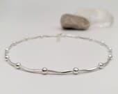 Product image thumbnail 2 for Fine Snake Ball Anklet | .925 Sterling Silver ( 9.5" + 1" extension (adjustable) length) Diamond Cut