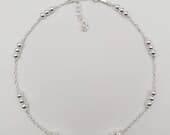 Product image thumbnail 4 for Three Ball Anklet | .925 Sterling Silver (9.25" + 1" extension (adjustable) length)