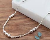 Product image thumbnail 1 for Three Ball Anklet | .925 Sterling Silver (9.25" + 1" extension (adjustable) length)