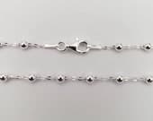 Product image thumbnail 7 for Sterling Silver Ball Chain Necklace: Dainty Satellite Rosary Chain