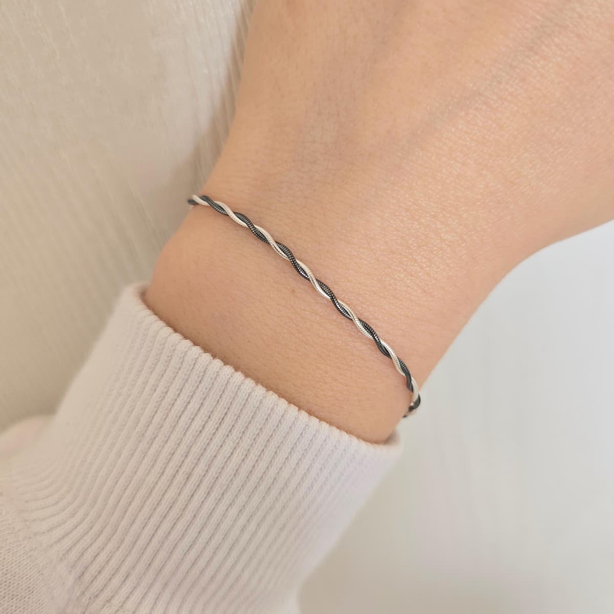 Main listing image for Twisted Oxidized Snake Bracelet | .925 Sterling Silver (6.5", 7", + 7.5" lengths)