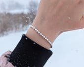 Product image thumbnail 7 for Beaded 4mm Diamond Cut Ball Bracelet | .925 Sterling Silver (7", 7.5" + 8" lengths)