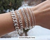 Product image thumbnail 9 for 6.7mm Curb Chain Bracelet | .925 Sterling Silver (7", 7.5", 8", 8.5" lengths)