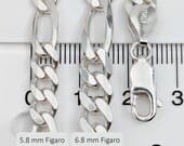 Product image thumbnail 8 for 5.8mm Figaro Chain Bracelet | .925 Sterling Silver (6.5", 7", 7.5", 8" + 8.5" lengths)
