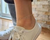 Product image thumbnail 9 for Fine Cube Anklet | .925 Sterling Silver (9.5" + 1" extension (adjustable) length)