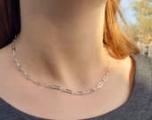 Product image thumbnail 7 for Paperclip Chain Necklace (Flat) | .925 Sterling Silver (16", 18", 20", + 22" lengths)