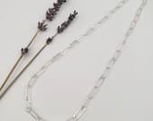 Product image thumbnail 5 for Patterned Paperclip Chain Necklace | .925 Sterling Silver (16", 18", 20" lengths)