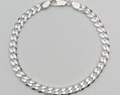 Product image thumbnail 3 for 5.6mm Curb Chain Bracelet | .925 Sterling Silver (6.5", 7", 7.5", 8" + 8.5" lengths)