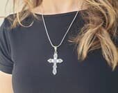 Product image thumbnail 5 for Cross Pendant | Oxidised and Polished .950 Sterling Silver (Pendant Only - No Chain Included)