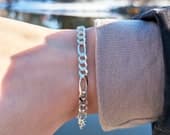 Product image thumbnail 4 for 5.8mm Figaro Chain Bracelet | .925 Sterling Silver (6.5", 7", 7.5", 8" + 8.5" lengths)