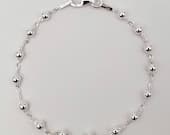 Product image thumbnail 3 for Fine Ball Bracelet | .925 Sterling Silver (6", 6.5", 7", +7.5" lengths)