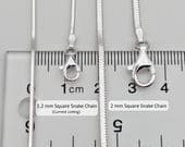 Product image thumbnail 7 for 1.2mm Square Snake Chain Necklace | .925 Sterling Silver (16", 18", 20", 22", 24" lengths)