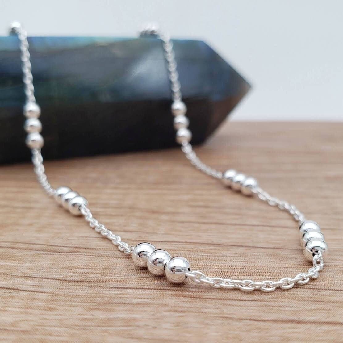 Main listing image for Three Ball Chain Necklace | .925 Sterling Silver (16", 18", 20", 22", 24" + 30" lengths)