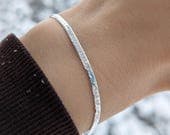 Product image thumbnail 1 for 3mm Herringbone Chain Bracelet | .925 Sterling Silver (7", 7.5" + 8" lengths)