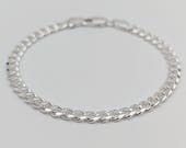 Product image thumbnail 2 for 4.4mm Curb Chain Bracelet | .925 Sterling Silver (6.5", 6.75", 7", 7.75", + 8.25" lengths)