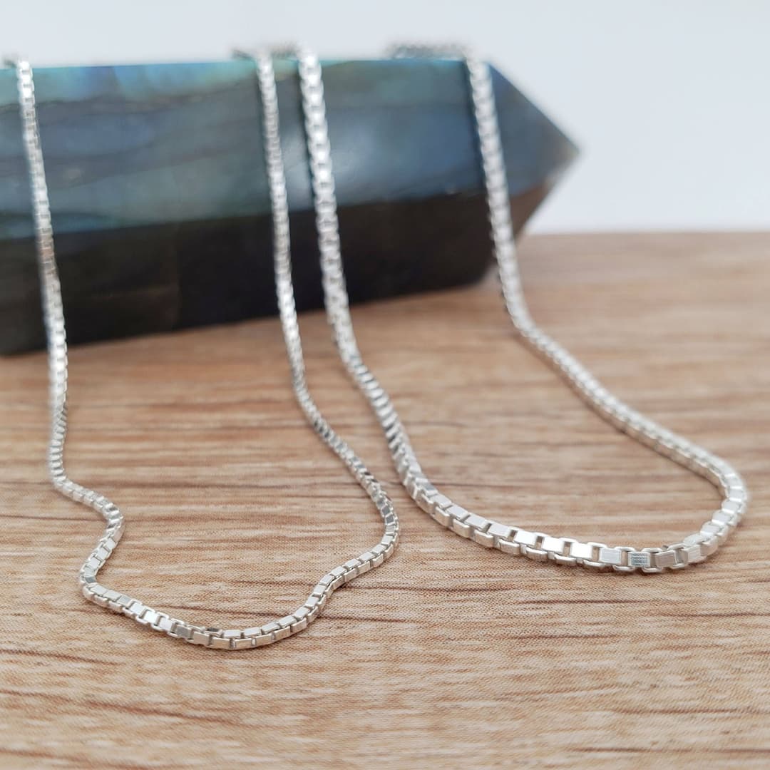 Product gallery image 1 for Box Chain Necklace | .925 Sterling Silver (16", 18", 20", 22", 24", 30", 36" lengths)