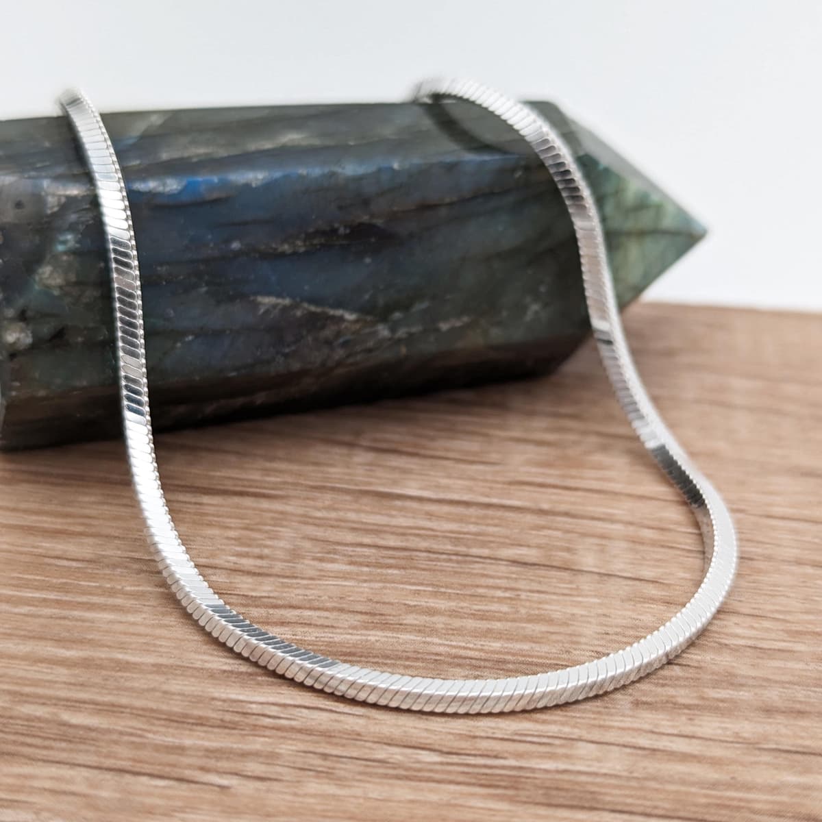 Main listing image for 2mm Square Snake Chain Necklace | .925 Sterling Silver (18", 20" lengths)