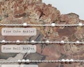Product image thumbnail 9 for Three Ball Anklet | .925 Sterling Silver (9.25" + 1" extension (adjustable) length)