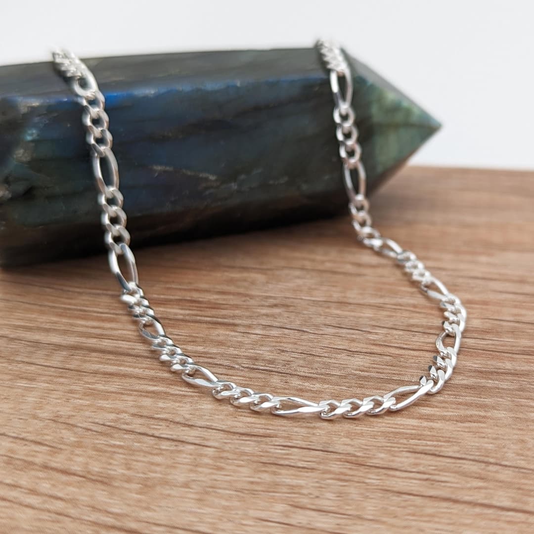 Product gallery image 1 for 3mm Figaro Chain Necklace | .925 Sterling Silver ( 16", 18", 20", + 22" lengths)