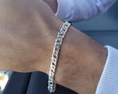 Product image thumbnail 5 for 6.5mm Rombo Bracelet (Double Curb) | .925 Sterling Silver (7.5" + 8" lengths)