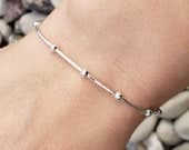 Product image thumbnail 6 for Sterling Silver Snake Chain Bracelet: Diamond Cut Ball Bracelet