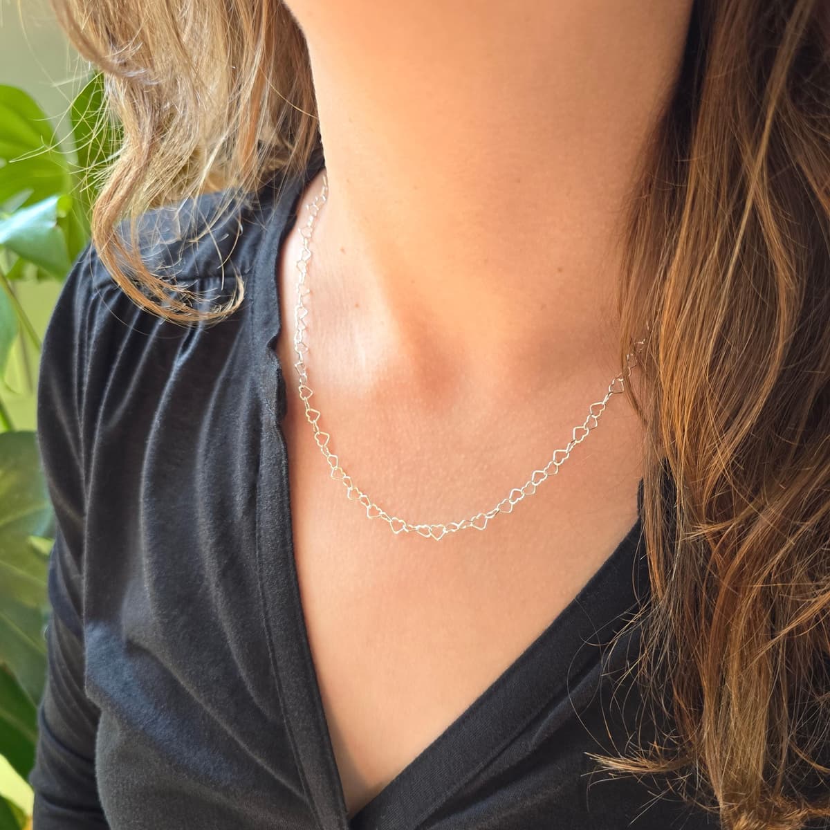 Secondary listing image for Heart Chain Necklace | .925 Sterling Silver (18" length)