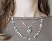 Product image thumbnail 3 for Patterned Paperclip Chain Necklace | .925 Sterling Silver (16", 18", 20" lengths)