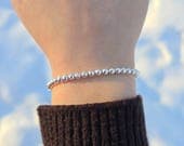 Product image thumbnail 4 for Beaded 4mm Diamond Cut Ball Bracelet | .925 Sterling Silver (7", 7.5" + 8" lengths)