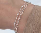 Product image thumbnail 8 for Hearts Chain Bracelet | .925 Sterling Silver (6.5", 7",+  7.5" lengths)