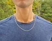 Product image thumbnail 9 for 3mm Figaro Chain Necklace | .925 Sterling Silver ( 16", 18", 20", + 22" lengths)