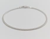 Product image thumbnail 2 for 2.2mm Curb Chain Bracelet | .925 Sterling Silver (6.5" + 7" lengths)