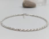 Product image thumbnail 2 for 2.6mm Rope Anklet | .925 Sterling Silver (9.5" + 1" extension (adjustable) length)
