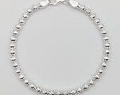 Product image thumbnail 3 for Beaded 4mm Diamond Cut Ball Bracelet | .925 Sterling Silver (7", 7.5" + 8" lengths)