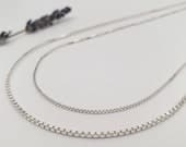 Product image thumbnail 2 for Box Chain Necklace | .925 Sterling Silver (16", 18", 20", 22", 24", 30", 36" lengths)