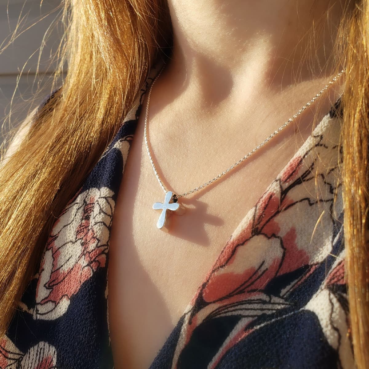 Secondary listing image for Sparkly Twisted Box Chain Necklace: .925 Sterling Silver, Italian Made